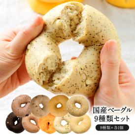 もちもち ベーグル 9個セット 国産 食べ比べ（全9種類×各1個）［冷凍のみ]【7営業日以内に出荷】【送料無料】