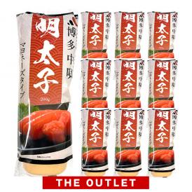 【送料無料】[OUTLET]博多中唄　明太子マヨネーズタイプ 200g×10本セット［賞味期限：2020年9月5日］［常温］【1～2営業日以内に出荷】