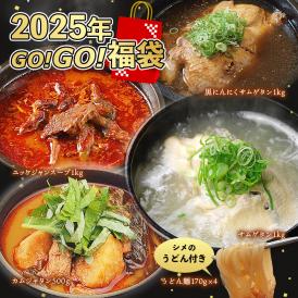 2025年GO!GO!福袋（サムゲタン1kg、黒にんにくサムゲタン1kg、辛口ビーフユッケジャン1kg、骨なしカムジャタン400g、韓国うどん4食）【送料無料】 ＃8