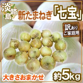 ”兵庫県 淡路島産 新たまねぎ 七宝” 訳あり 約5kg 大きさおまかせ【予約 5月中旬以降】 送料無料