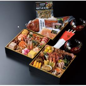 本格定番おせち特大8寸二段重と 豪華！！大人のおもてなしセット