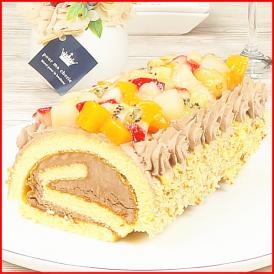 スイーツ 送料無料 誕生日ケーキ ギフト 7種のフルーツロールケーキ チョコレートクリーム 誕生日プレート ろうそく 付き