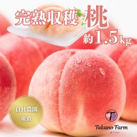樹上完熟もも1.5㎏(4～6個入)　山梨県　Takano Farｍのもも　送料無料(一部地域)