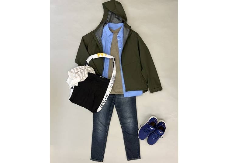 Example of May clothing coordination (for spending long hours outdoors or walking around town at night)