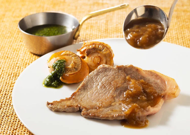 Hokkaido Pork Shoulder Steak and Hokkaido Scallops