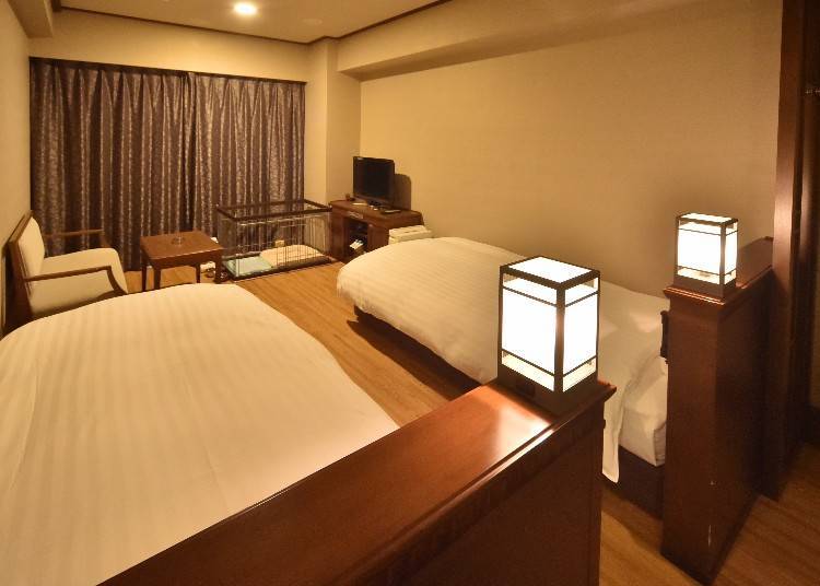 The Twin Room can accommodate two adults and one child.