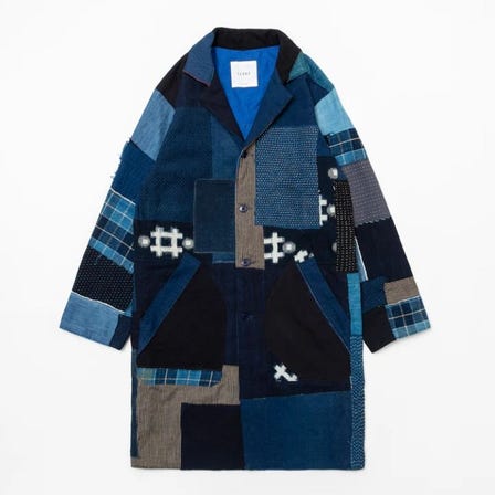 BORO FABRIC Custom coat 12410<br />
<br />
This is a limited edition custom item with BORO applied to the entire VINTAGE Euro work coat and SASHIKO applied.