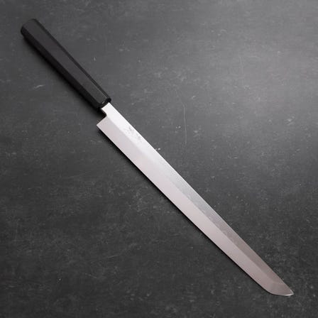 先丸蛸引き 白二紙 本焼き 黒檀水牛柄 300mm