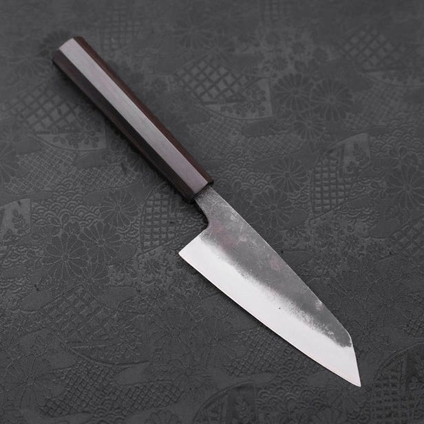 小文化刀 青紙二號鋼 黑打工藝 黑檀刀柄 120mm